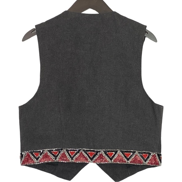 Vintage Sage West sequined beaded vest - NEW - Picture 3 of 5